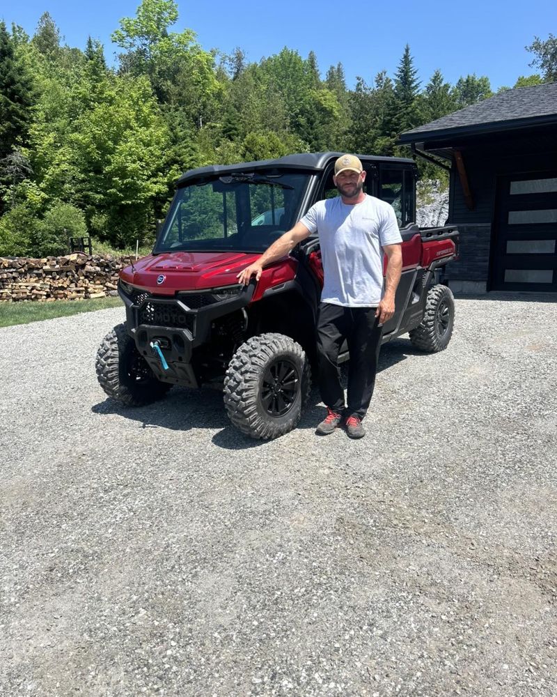 Wide Open Approvals customer with their new CFMoto UForce side-by-side